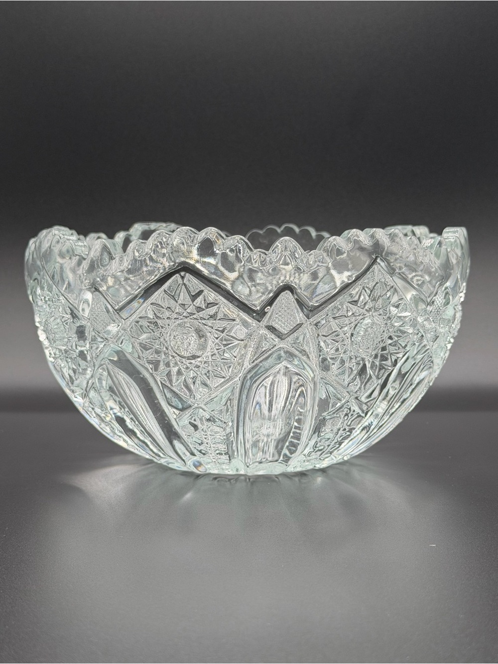 VTG Cut Glass Sunburst Bowl